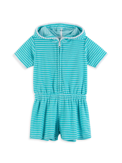 Shop Andy & Evan Little Girl's French Terry Cover-up In Aqua