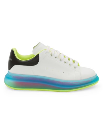 Shop Alexander Mcqueen Men's Transparent Pop Color Sole Sneakers In White Multi