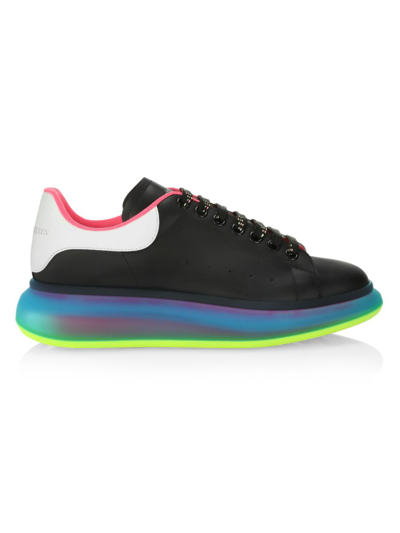Shop Alexander Mcqueen Men's Transparent Pop Color Sole Sneakers In Black White