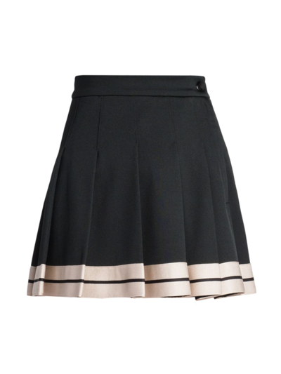 Shop Palm Angels Women's Pleated Track Miniskirt In Black Butter