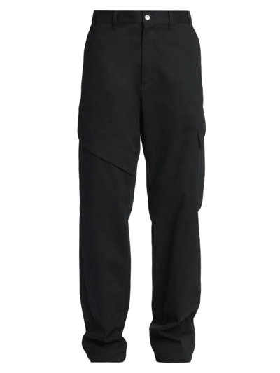 Shop Moncler Men's Flap Pocket Cotton Pants In Black