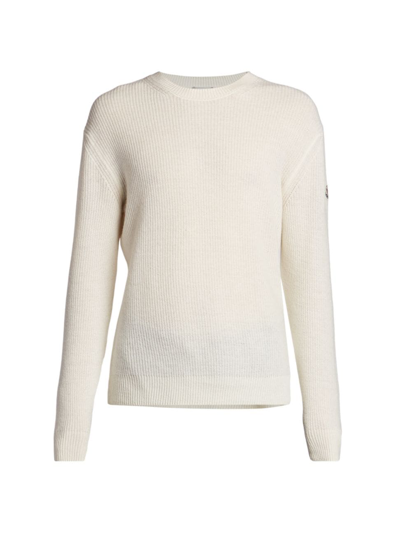 Shop Moncler Men's Wool & Cashmere Crewneck Sweater In White