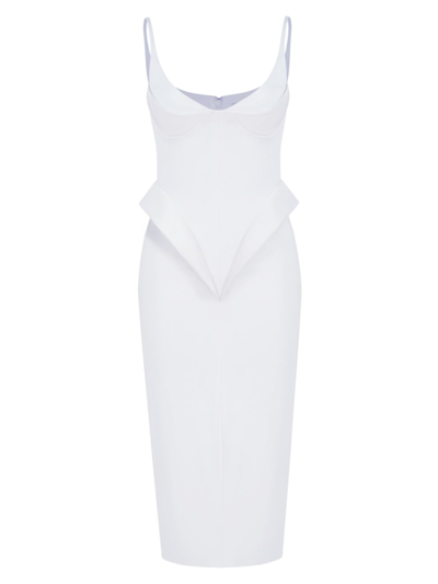Shop Et Ochs Women's Gia Peplum Midi-dress In Optic White