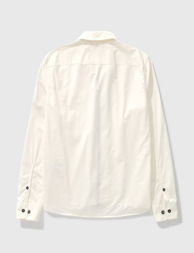 Shop C.p. Company Gabardine Long Sleeve Zip Shirt In White