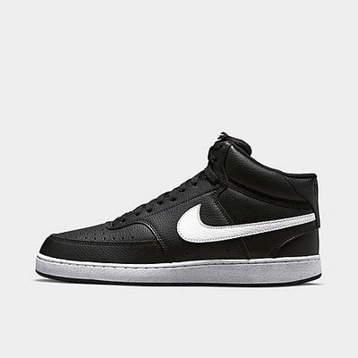 Shop Nike Men's Court Vision Mid Next Nature Casual Shoes In Black/white/black