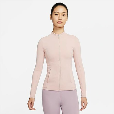 Shop Nike Women's Dri-fit Yoga Luxe Full-zip Jacket In Pink Oxford/light Soft Pink