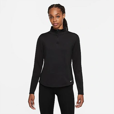 Shop Nike Women's Therma-fit One Long-sleeve Half-zip Top In Black/white