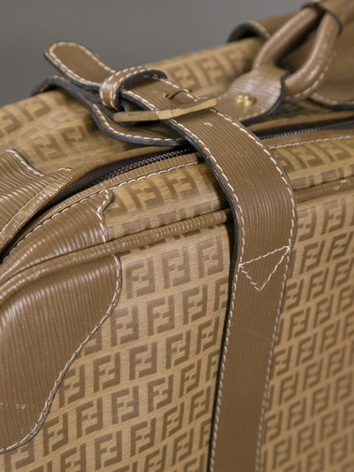 Pre-owned Fendi Monogrammed Suitcase In Neutrals