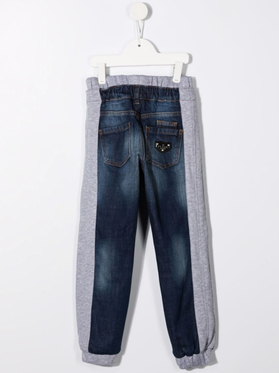 Shop Philipp Plein Junior Drawstring-waist Jeans In Blue