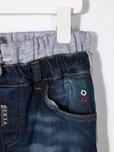 Shop Philipp Plein Junior Drawstring-waist Jeans In Blue