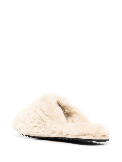 Shop Apparis Melody Faux-fur Slippers In Neutrals