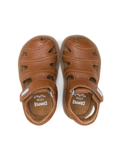 Shop Camper Caged Touch-strap Sandals In Brown