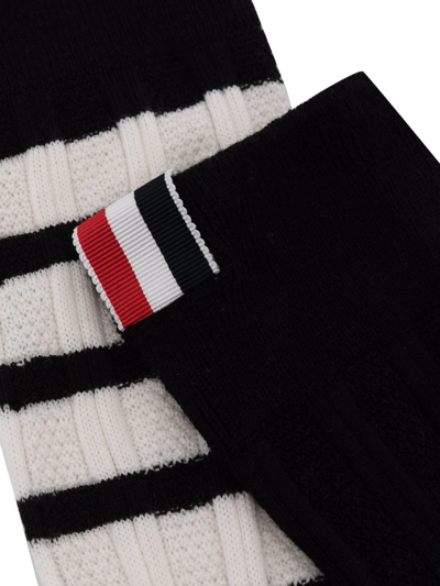 Shop Thom Browne 4-bar Striped Socks In Black