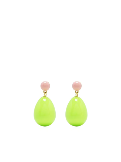 Eshvi Drop-design Earrings In Green