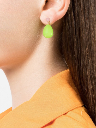 Eshvi Drop-design Earrings In Green