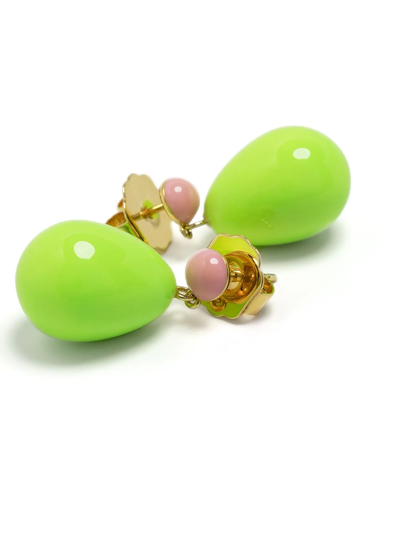 Eshvi Drop-design Earrings In Green