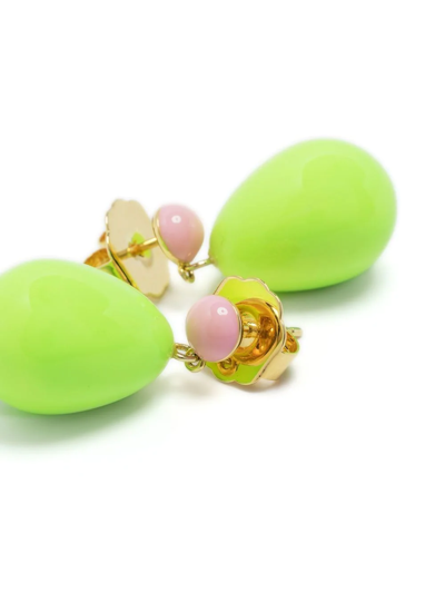 Eshvi Drop-design Earrings In Green