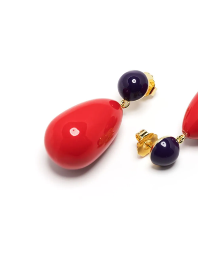 Eshvi Drop-design Earrings In Red