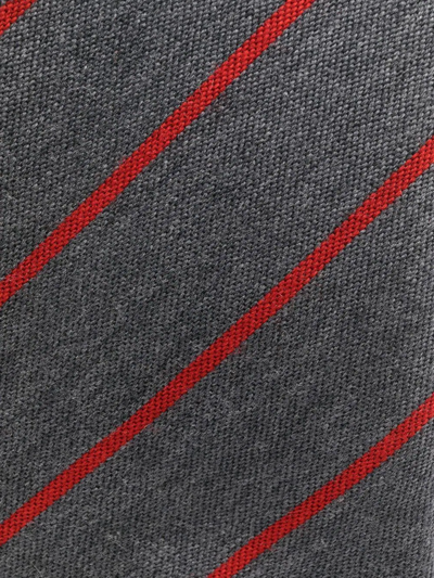 Pre-owned Versace 1970s Knitted Diagonal-stripe Tie In Grey