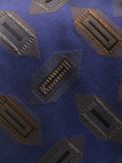 Pre-owned Versace 抽象印花真丝领带（1980年代典藏款） In Blue