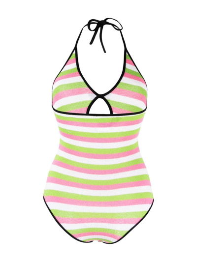 Shop Cormio Stripe-detail Swimsuit In Green