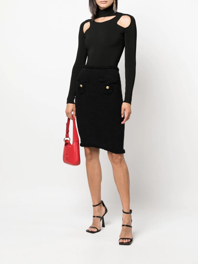 Shop Moschino Rope-detail Pencil Skirt In Black