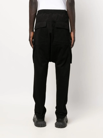 Shop Rick Owens Cargo Drop-crotch Trousers In Black