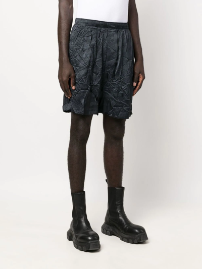 Shop Balenciaga Bb Monogram Jacquard Pajama Shorts In Grey