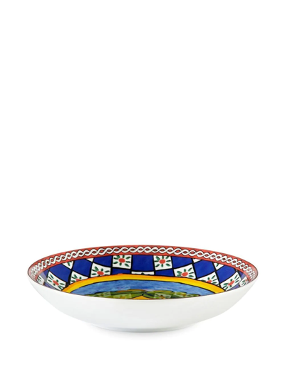 Shop Dolce & Gabbana Set Of Two Dolce Carretto 20cm Soup Plates In Blue