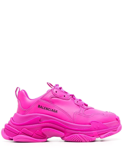 Shop Balenciaga Triple S Chunky-sole Sneakers In Pink