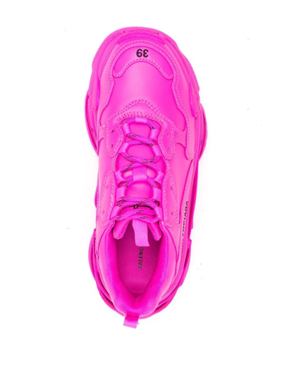 Shop Balenciaga Triple S Chunky-sole Sneakers In Pink