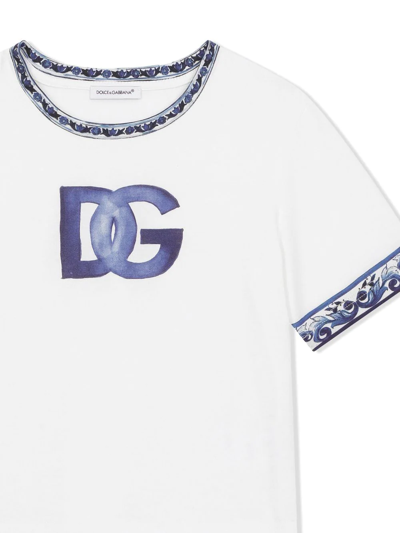 Shop Dolce & Gabbana Dg-logo Cotton T-shirt In White