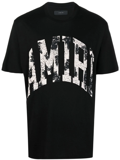 AMIRI Men's Luxury T Shirt Amiri Black T Shirt With Logo And Green Floral  Print - Stylemyle