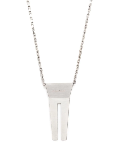 Shop Rick Owens Strobe Open Trunk Charm Necklace In Silver