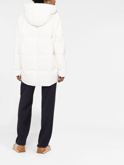 Jil Sander Short Medium Fill Down 01 - Recycled Polyester Plain Weave In Neutrals