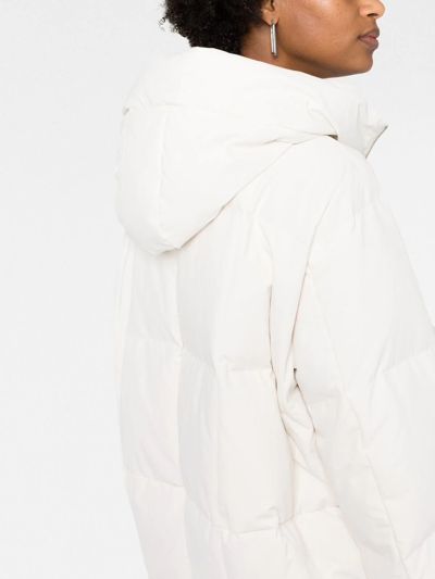 Jil Sander Short Medium Fill Down 01 - Recycled Polyester Plain Weave In Neutrals