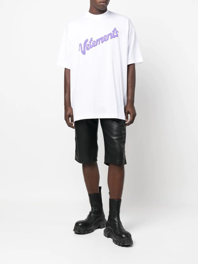 Shop Vetements Logo-print Short-sleeve T-shirt In White