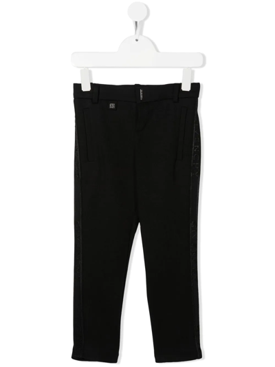 Shop Givenchy Logo-tape Straight-leg Trousers In Black