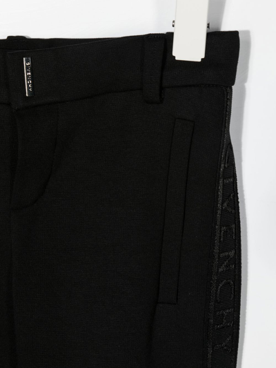 Shop Givenchy Logo-tape Straight-leg Trousers In Black