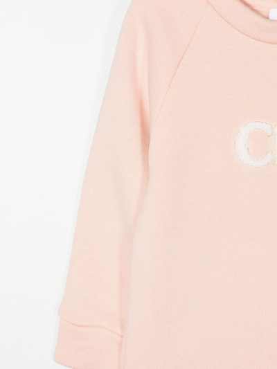 Shop Chloé Logo-print Sweatshirt In Pink