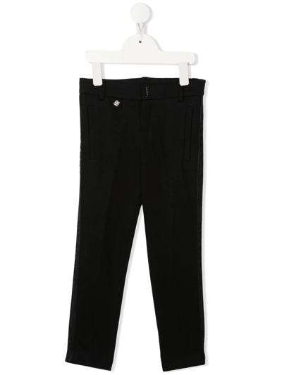Shop Givenchy Logo-tape Straight-leg Trousers In Black