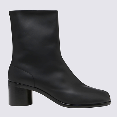 Shop Maison Margiela Black Leather Tabi Boots