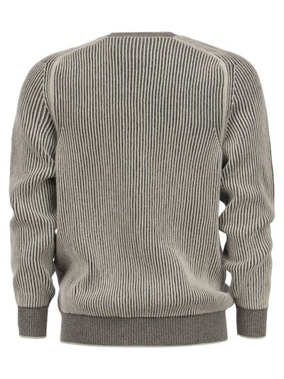 Shop Sease Dinghy - Ribbed Cashmere Reversible Crew Neck Sweater In White