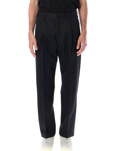 Shop Marni Wool Cropped Trousers In Black