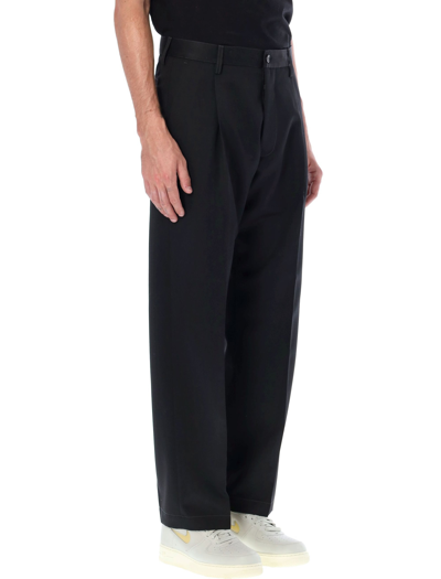 Shop Marni Wool Cropped Trousers In Black