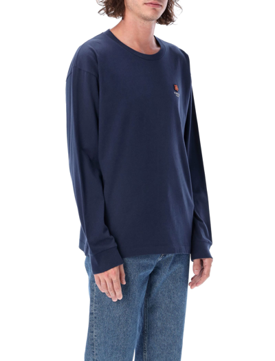 Shop Kenzo Boke Flower Long Sleeves T-shirt In Blue