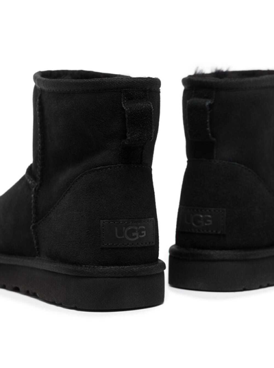 Shop Ugg Classic Mini Black Leather Boots  Woman