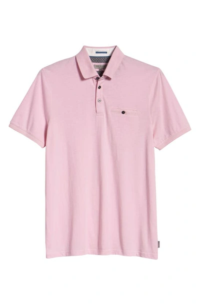 Shop Ted Baker Tortila Slim Fit Tipped Pocket Polo In Lt-pink