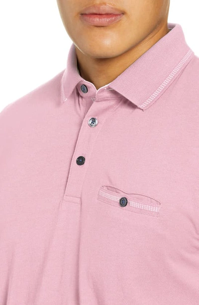 Shop Ted Baker Tortila Slim Fit Tipped Pocket Polo In Lt-pink