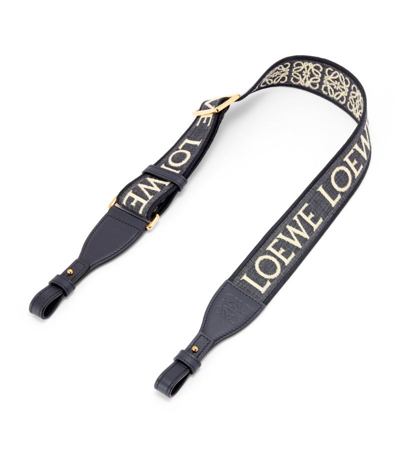 Shop Loewe Anagram Logo Loop Bag Strap In Navy